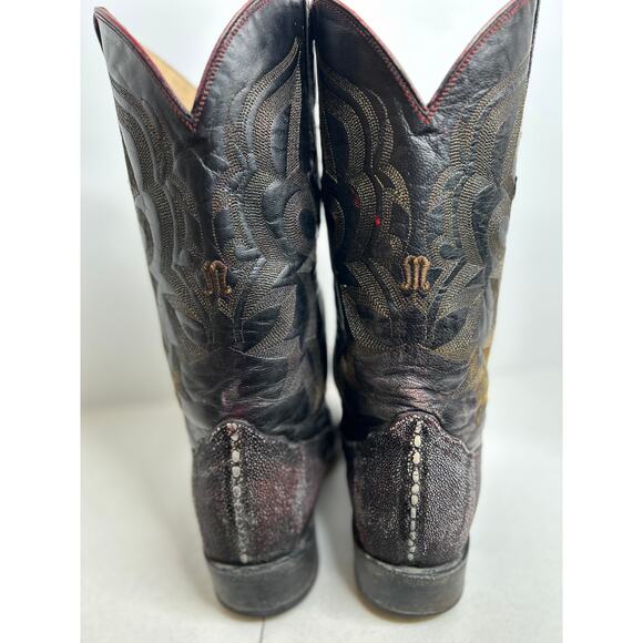 Genuine Stingray Pointed Toe Montenegro Cowboy Boots Size 27/US ~9 - Picture 4 of 16